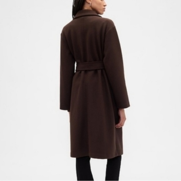 NWT GAP Factory Relaxed Wrap Top Coat Terra Brown - Picture 3 of 5